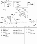 Water Pump Fan Vee Belt Diagram and Parts List for 437447-0205-E2  Briggs and Stratton Engine